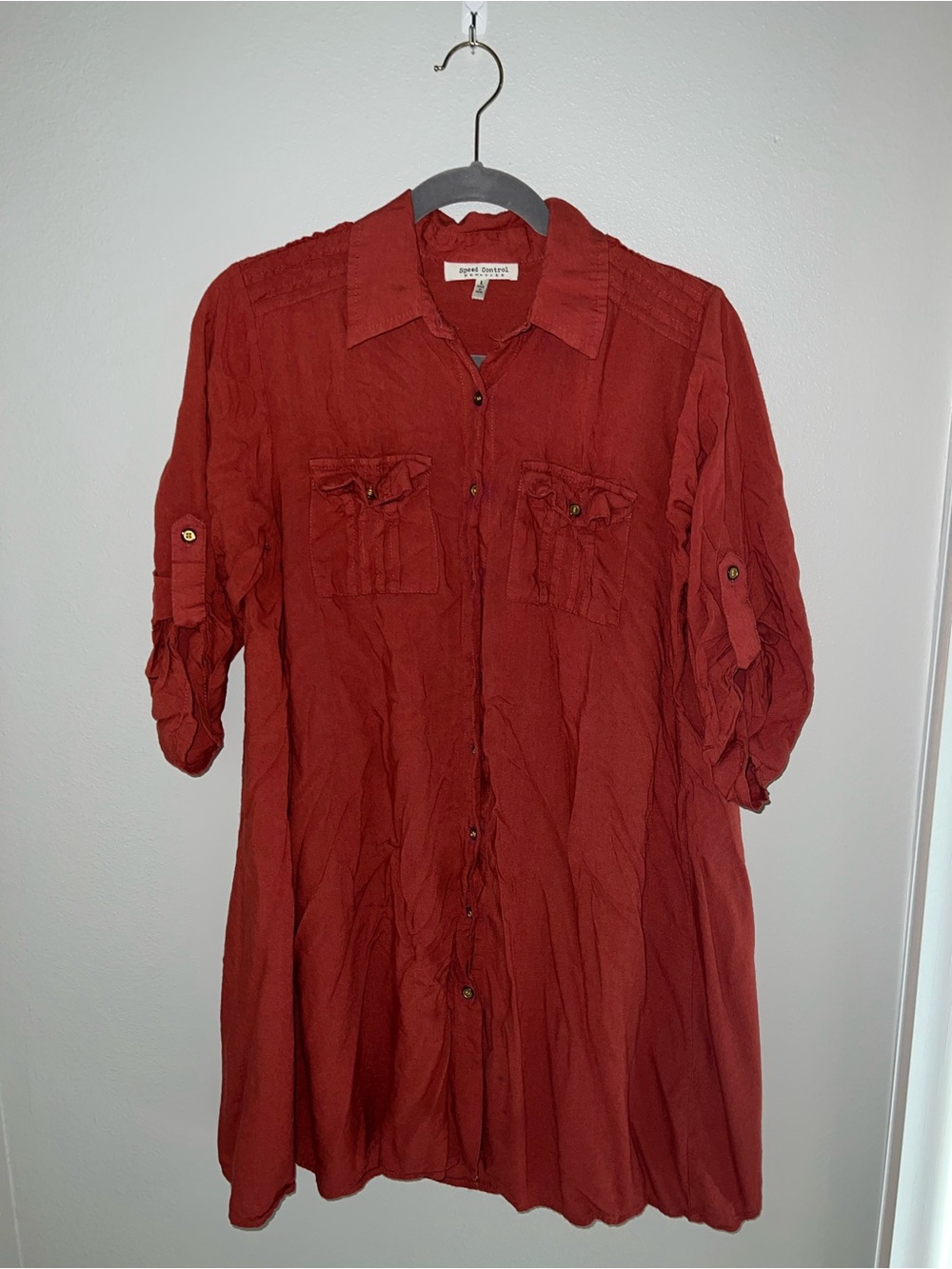 Speed Control Button-Front Dress in Rust